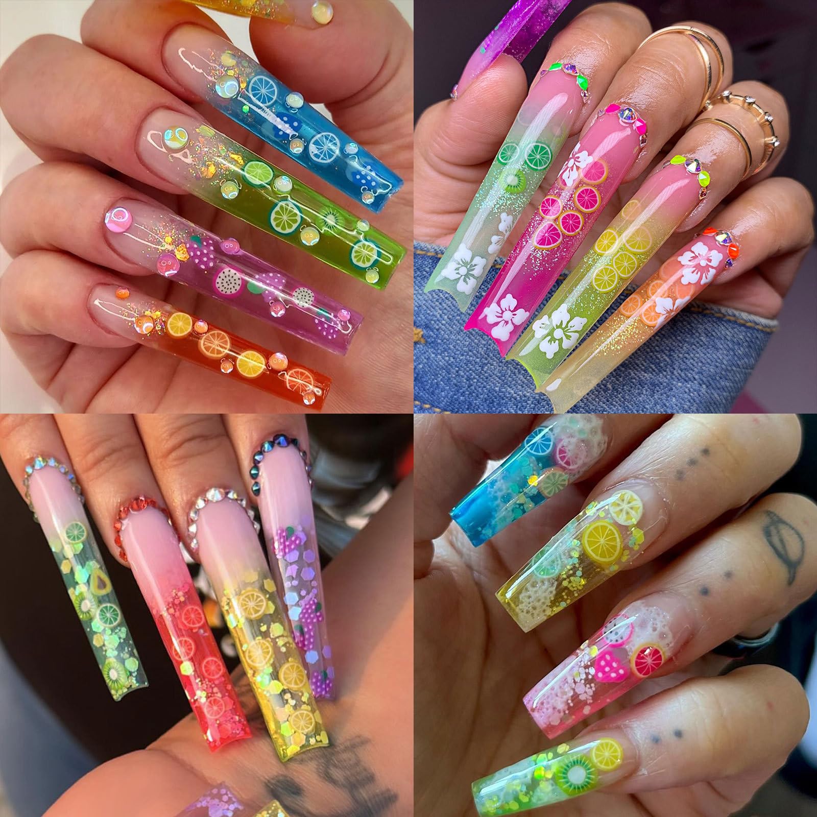 2Pcs Nail art des fruits, Nail Nail Art Decorations Flakes Flakes Accessoires Nail Slice Nice Designs Accessoires de manucure de fille