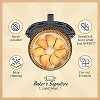 Vista 4 de 250 piezas de forros desechables para freidora de aire para Ninja, forros de papel desechables redondos para freidora – antiadherentes y a prueba