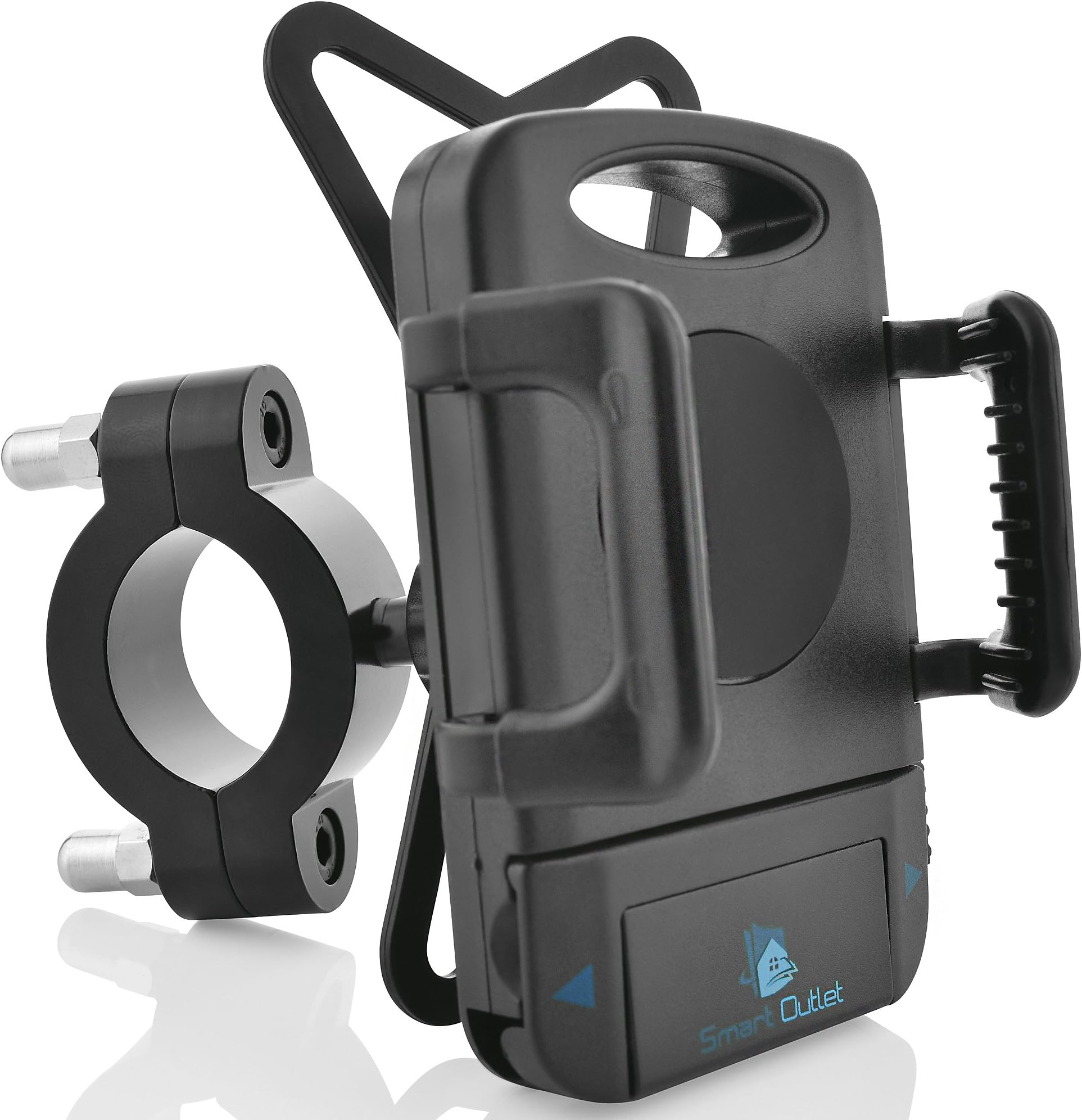 Universal Bike Mount Phone Holder Rotates Cradle 360°. Impact Resistant Rubber Bicycle Strap for Extra Security. Easy Clamp Handlebar Install + Push Release. For iOS, Android, Smartphone & GPS Devices