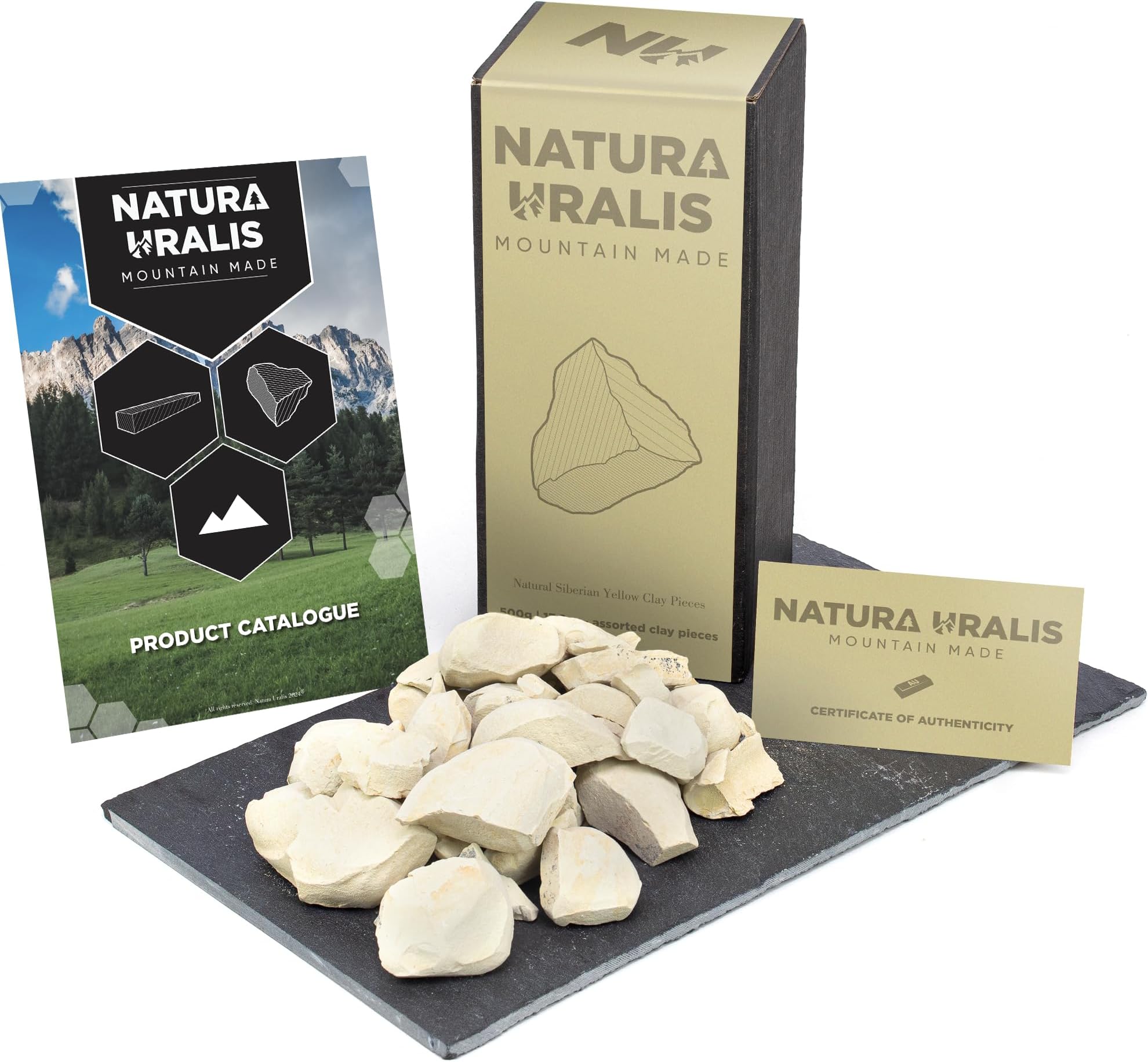 Natura Uralis Edible Siberian Yellow Clay | Food Grade Clay, Pastel to Golden Yellow - Amazing Crunch, Solid Texture, Velvet, Vegan Health Food, ASMR Food (500 grams)