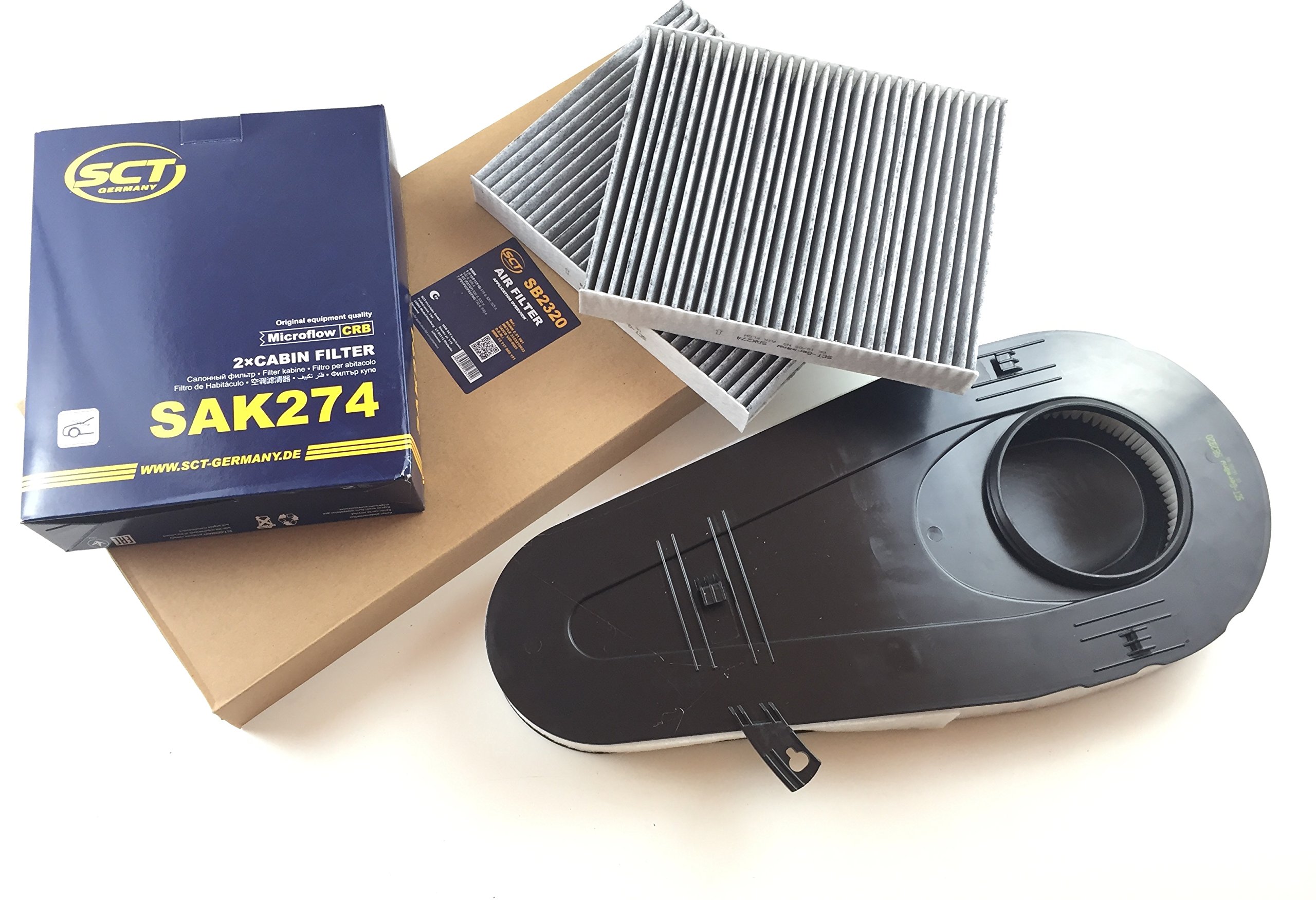 Filtro aria + 2 filtri al carbone attivo (set) SCT Germany BMW Serie 5 F07 F10 F11 7 ecc.