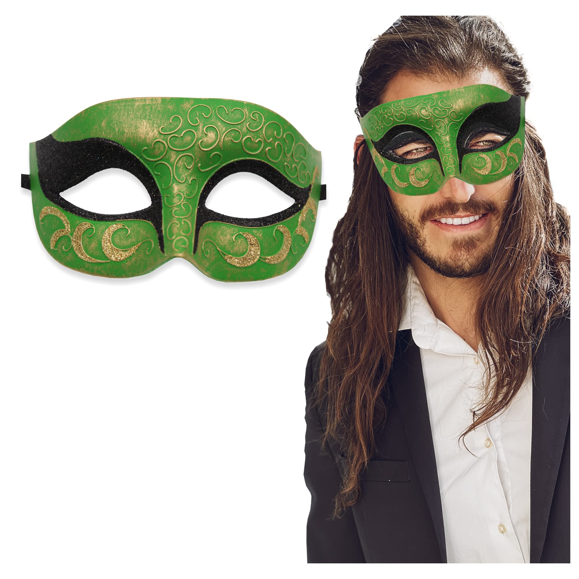 Masquerade Mask For Men Antique Look Mask for Halloween, Venetian Party, Masquerade Party, & Masquerade Ball