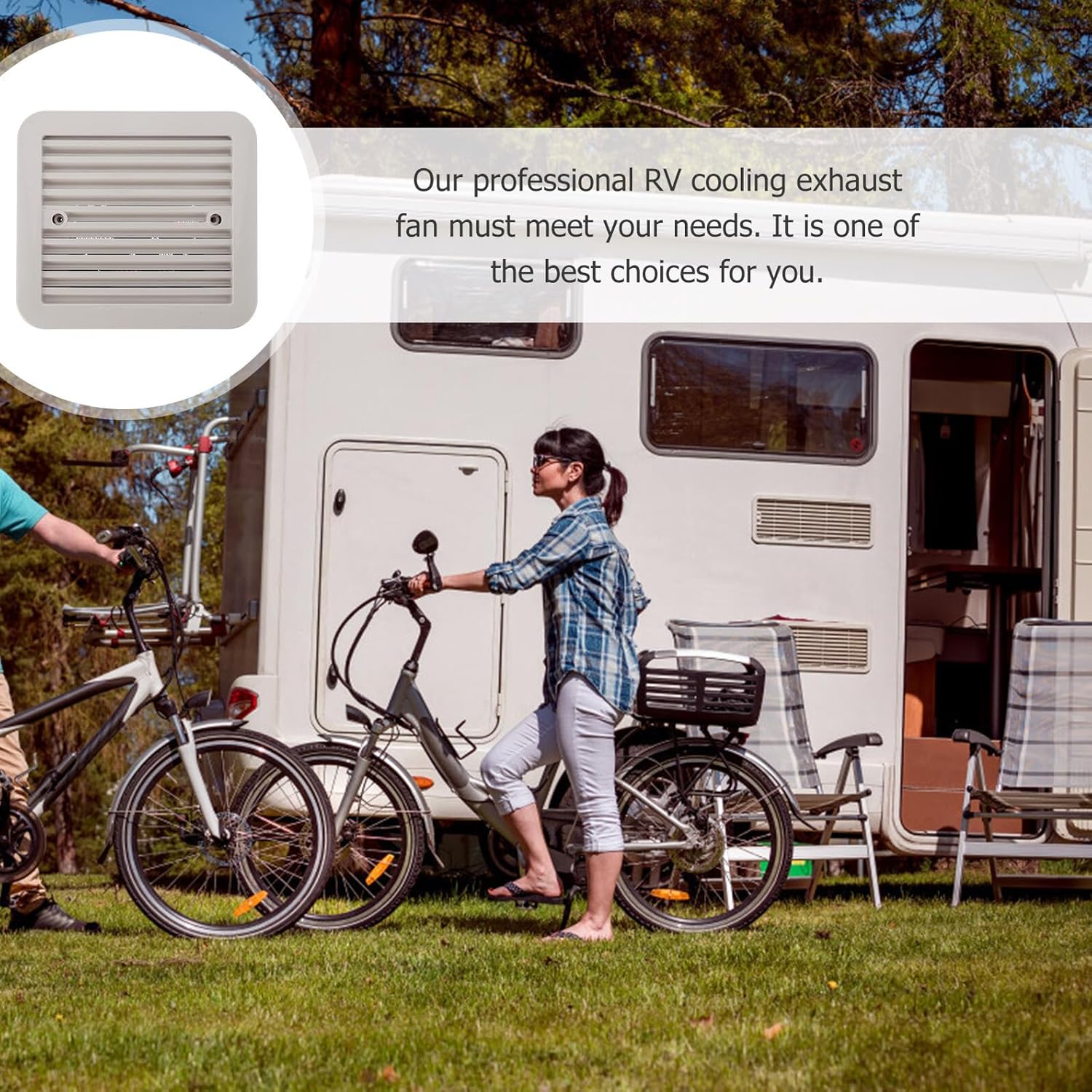 Ciieeo 12v Trailer Side Exhaust Fan Rv Ventilation Cooling Fan Quiet White for Vehicle Airflow Replacement