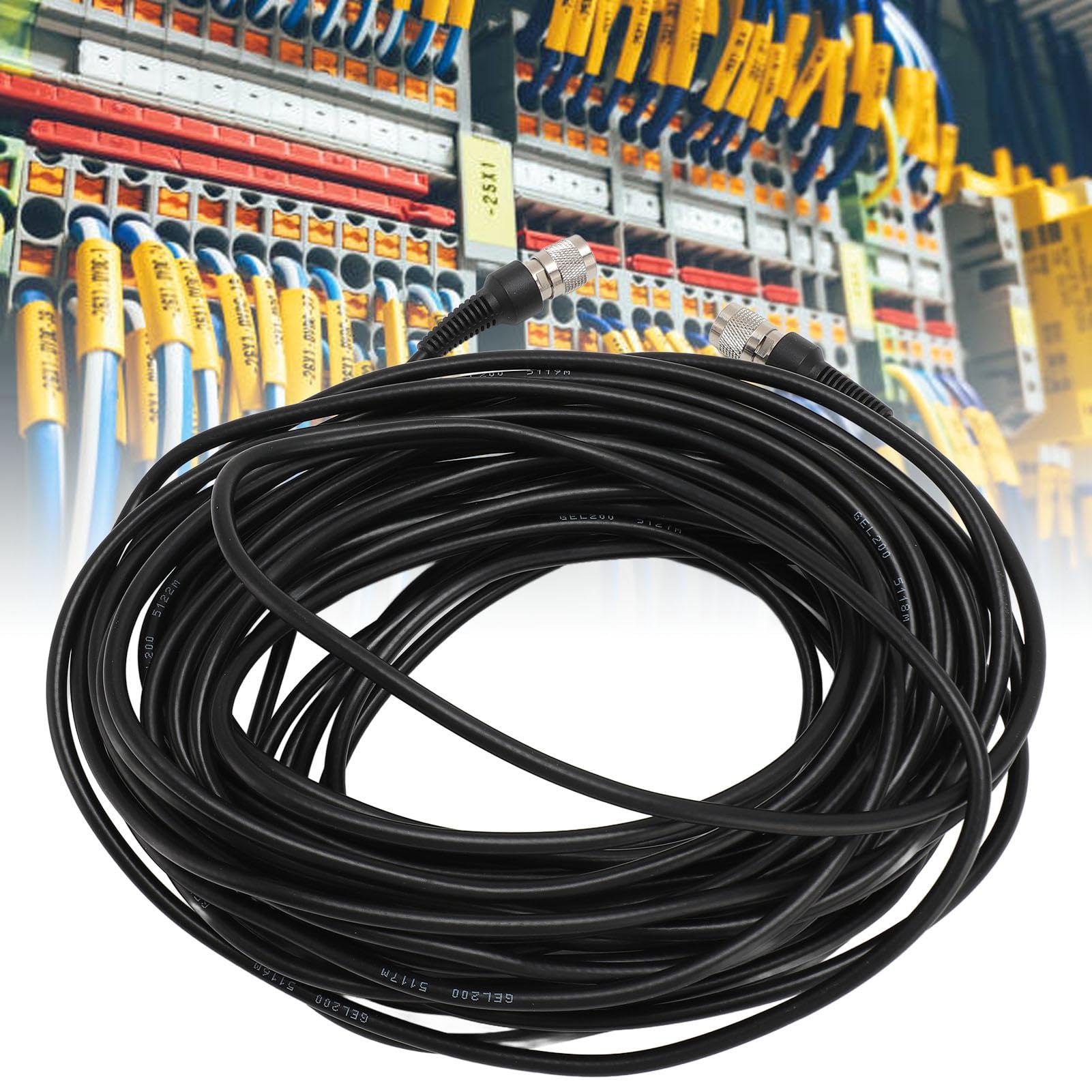 Fyearfly Câble d'Extension TNC de 15 m, Câble de Raccordement TNC Mâle À Mâle, Rallonge RG58 Étanche pour Antenne GNSS, Ligne Coaxiale Rf À Faible Perte Gel200, pour Wifi Et Radio Sans Fil