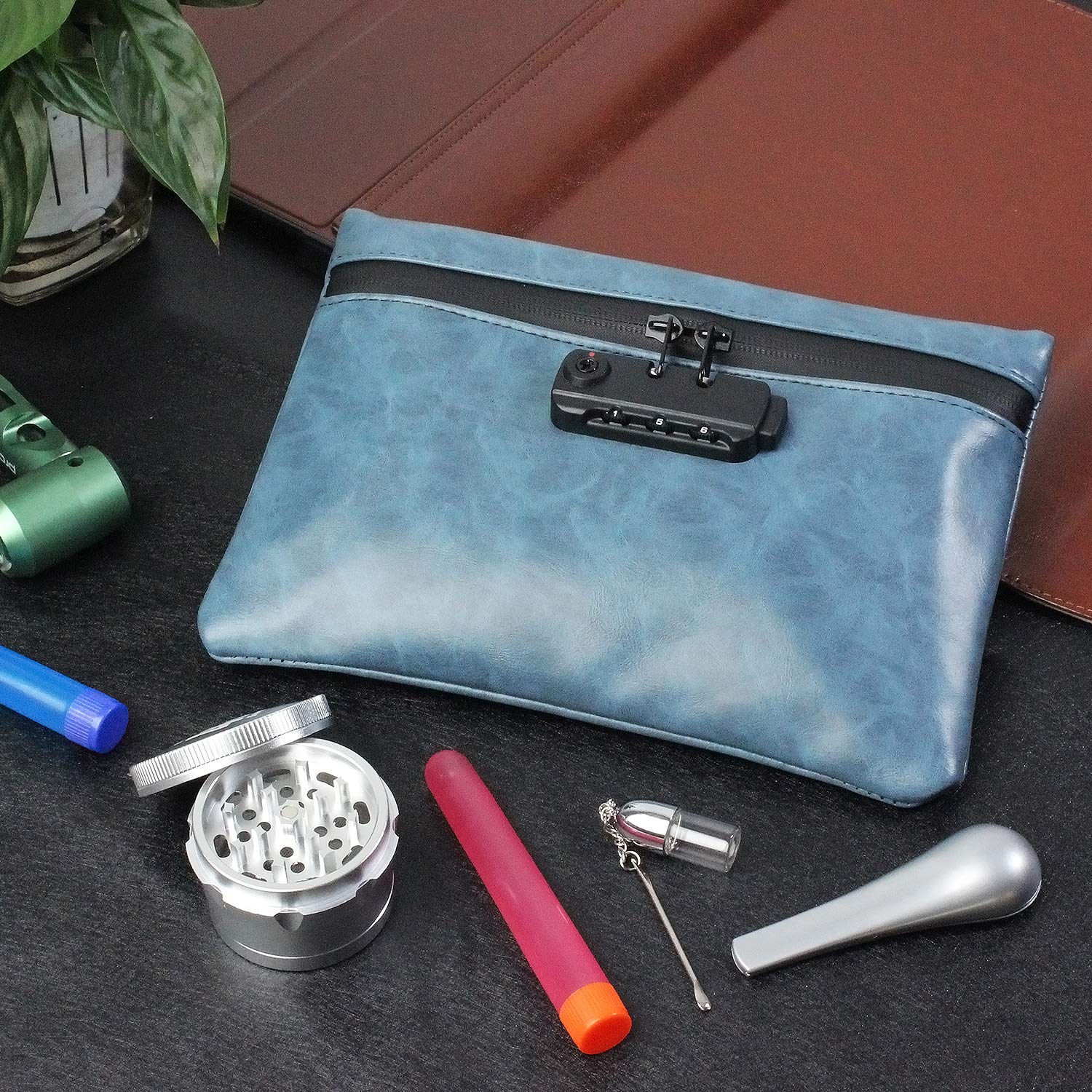 Borsa per tabacco, Custodia for Tabacco In Pelle Con Design Cerniera: Elegante for Pipa for Regali Da Uomo E Il Giorno Del Ringraziamento