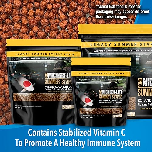 Miniatura 2 de Microbe-Lift MLLSSBAG - Gránulos flotantes de alimentos para peces para estanques, jardines acuáticos y fuentes, para peces vivos y koi, 40 libras