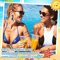 Vista 5 de Mifoci 12 vasos de plástico con tapas y pajillas, vasos de plástico reutilizables, vaso a granel con popote y tapa, vaso helado para beber agua, Rosa