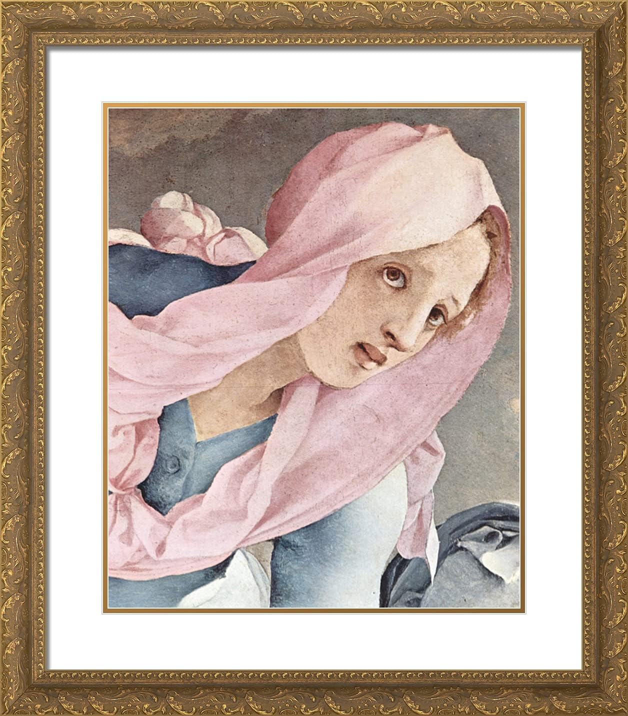 ArtDirect Pontormo, Jacopo 20x23 Gold Ornate Framed Art Print with Double Matting Titled: Detail lll