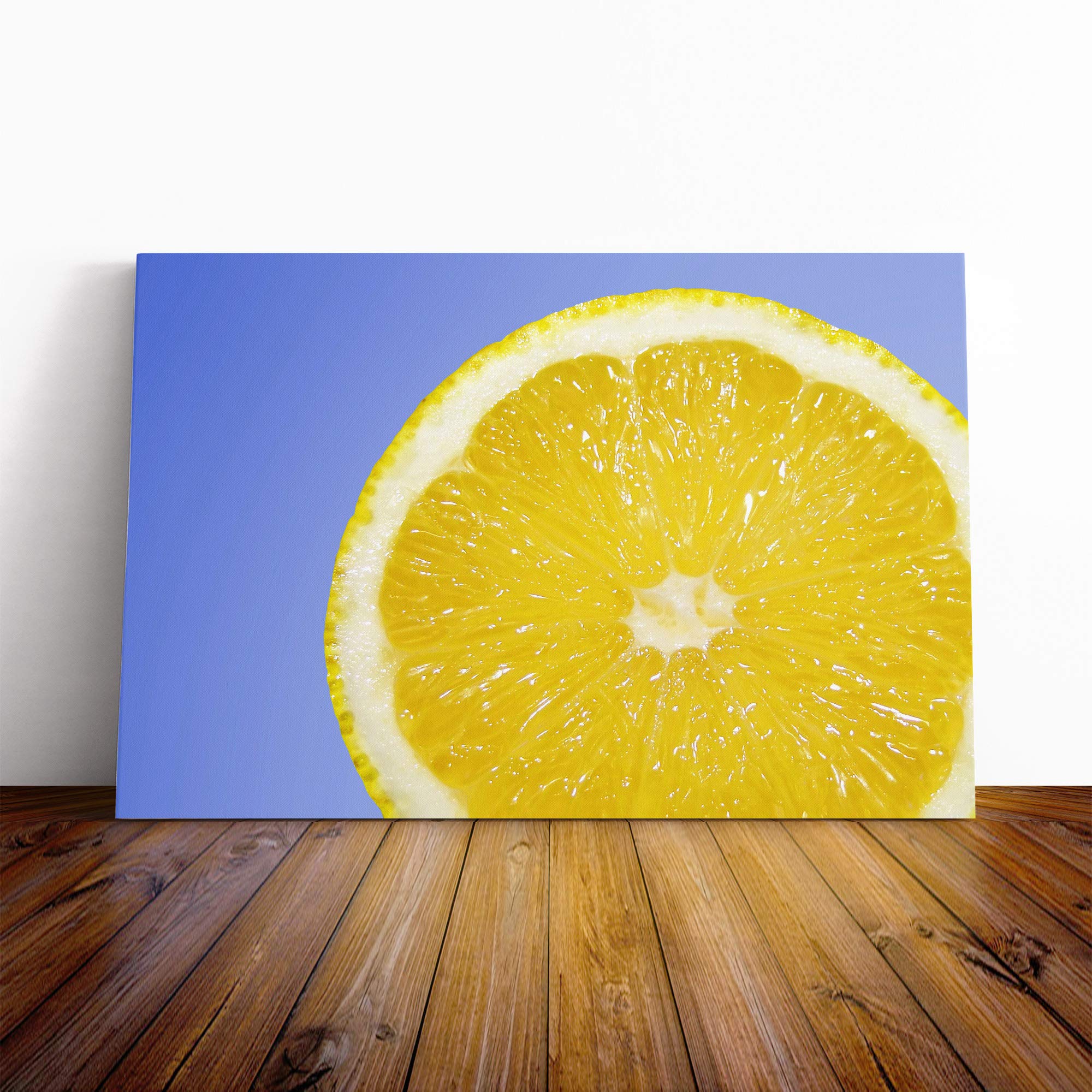Slice of Lemon Canvas Print | Gallery Wrapped 30mm Frame Wall Art | 30x20 inches | Ready to Hang | Modern Still Life Picture | Living Room Bedroom Lounge Office