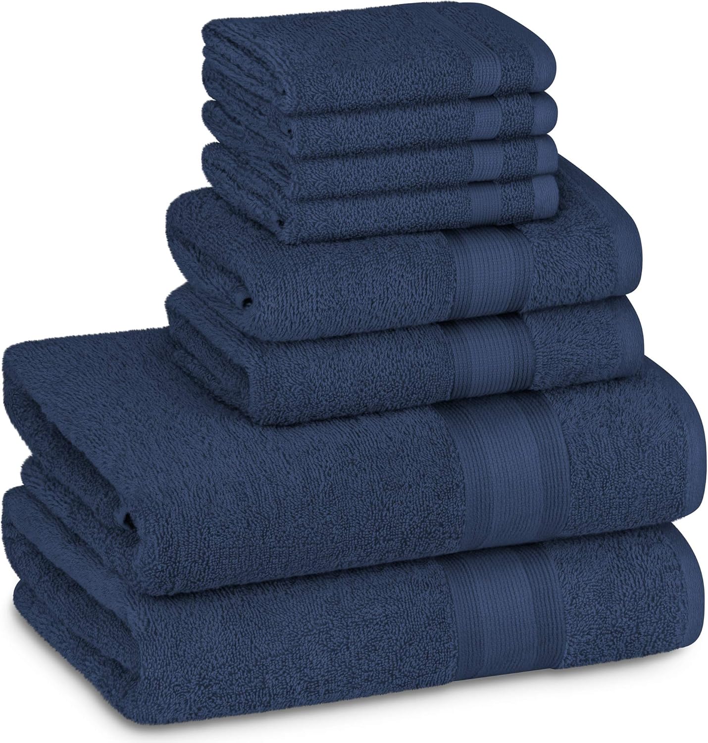 Adobella 8-Piece Bath Towel Set, Premium Combed Cotton, Highly Absorbent, Super Soft, Quick Dry, 2 Bath Towels, 2 Hand Towels and 4 Washcloths, Blue (Set of 8) : Home & Kitchen