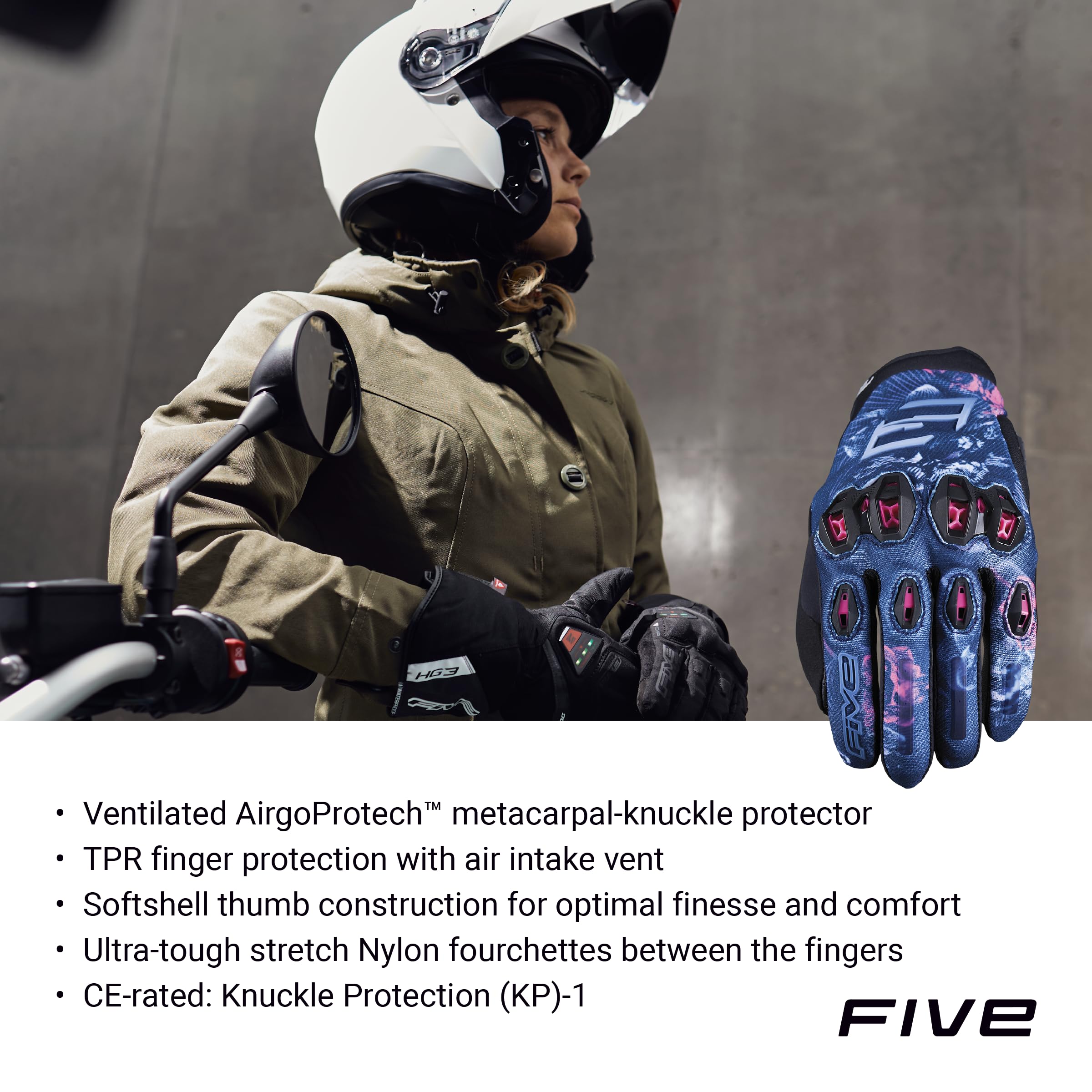 Amazon | ファイブ(FIVE) バイクグローブ ブラック (サイズ:M) STUNT