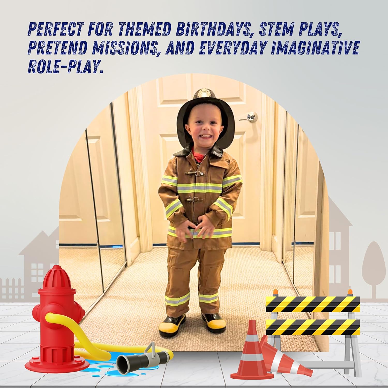 Dress Up America Fireman Costume for Kids - Role Play Firefighter Costume