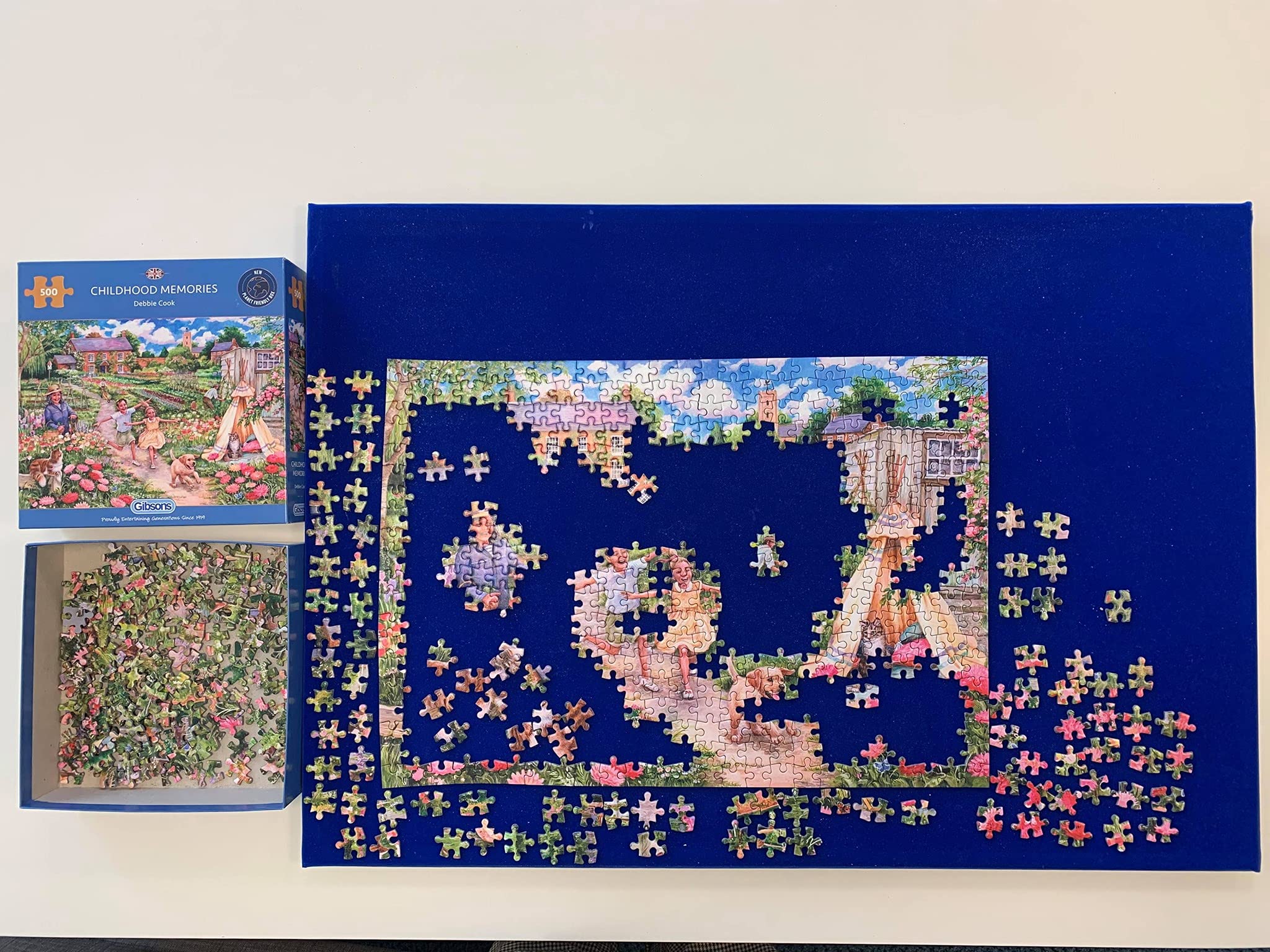 Gibsons Gibsons Games - Puzzle da 500 pezzi, motivo Tea on the River, per adulti e ragazzi, colorato paesaggio di campagna, stile nostalgico, 100