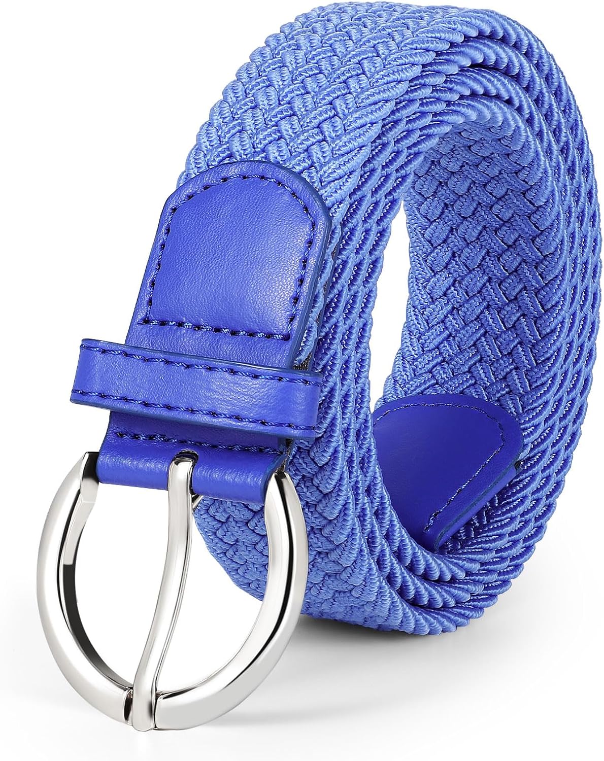 JASGOOD Women Men Braided Woven Elastic Stretch Belt Golf Canvas Casual Belt for Jeans Pants