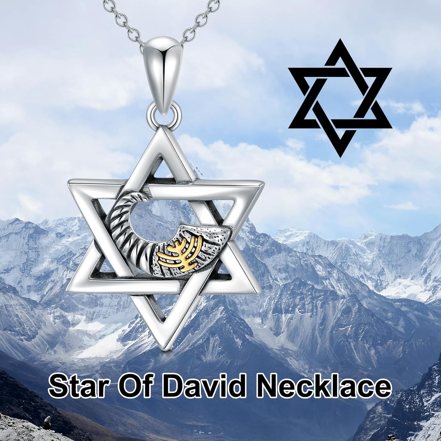 MONGAS Star of David Necklace Sterling Silver Star of David Pendant Necklace Star of David Jewelry for Women Men - Image 6