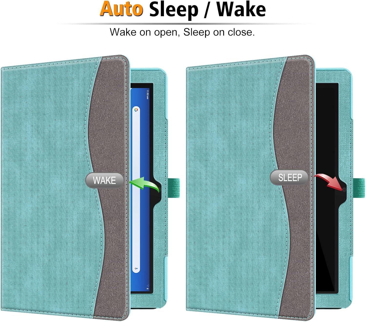 Fintie Case for Lenovo 10e Chromebook Tablet, Multi-Angle Viewing Folio Cover with Pocket, Auto Wake/Sleep for Lenovo 10e Chromebook Tablet, Turquoise
