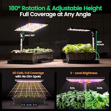 LetPot Smart Seed Trays with Lids Humidity Dome, Germination Kit with Waterproof Seedling Mat, 24W Full Spectrum LED Grow Light, Smart Heating Base, EC Soil Sensor & App Control for Indoor Seedlings