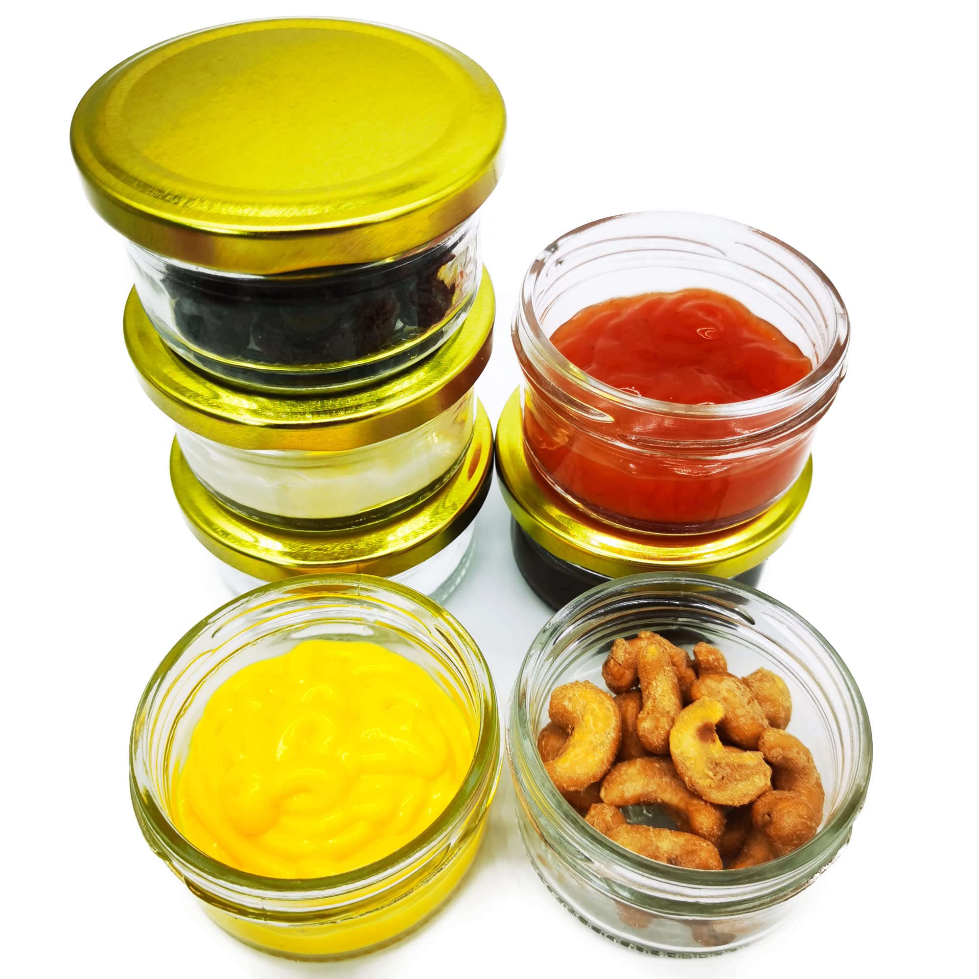 Delove [16 Pack] Glass Salad Dressing Container To Go, 2.5oz Small Condiment Containers with Lids, Reusable Sauce Cups Containers, Leakproof Screw Lids for Lunch Bento Box, Picnic and Travel