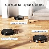 VersLife L6 Robot Aspirateur Laveur, 2 en 1 Aspirateur Robot Laveur, 4000Pa, 120 Min d'Autonomie, Alexa/WiFi/APP/Télécommande, Ricarica Automatica, pour Sols Durs, Tapis et Poils d'animaux (Noir) - 6