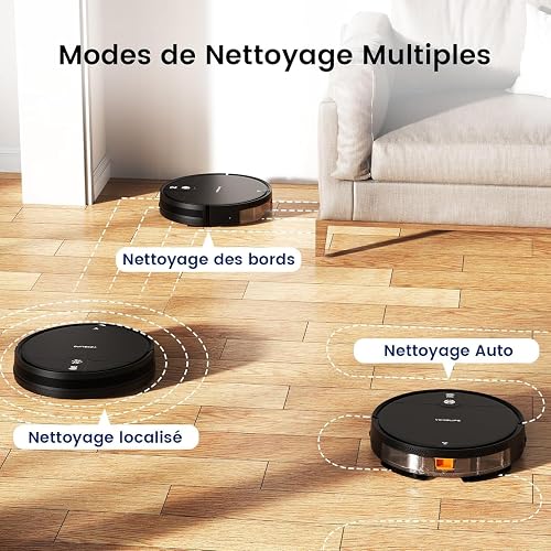 VersLife L6 Robot Aspirateur Laveur, 2 en 1 Aspirateur Robot Laveur, 4000Pa, 120 Min d'Autonomie, Alexa/WiFi/APP/Télécommande, Ricarica Automatica, pour Sols Durs, Tapis et Poils d'animaux (Noir) - 6