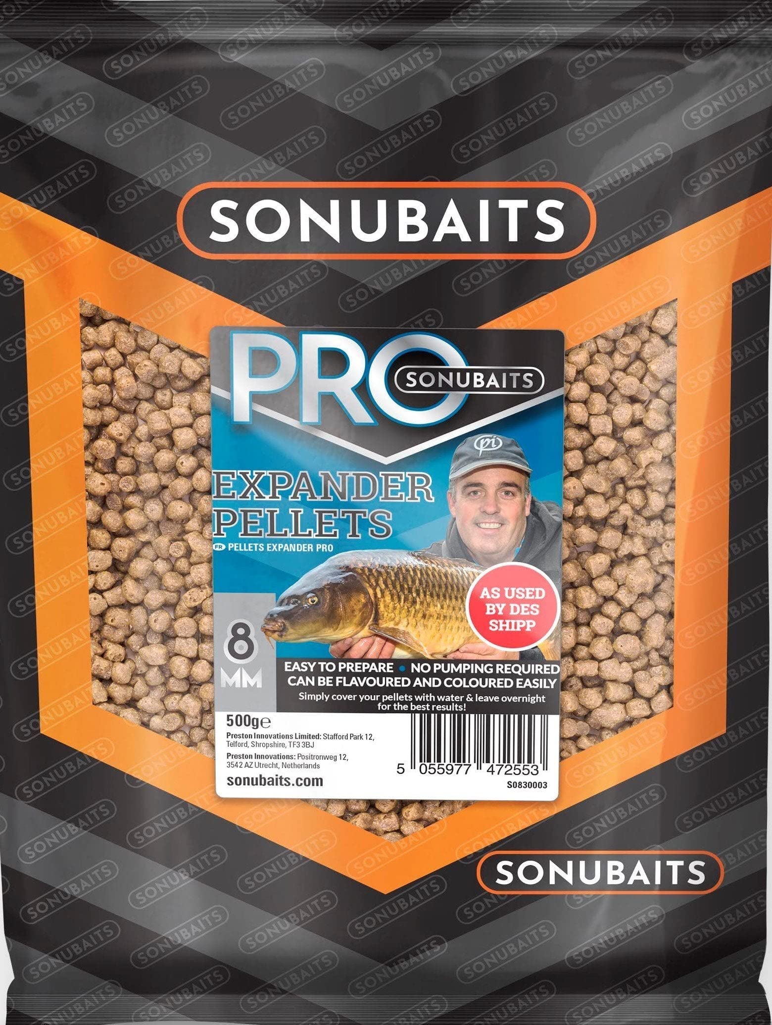 Sonubaits Pro Expander Sinking Carp Pellets 500g Fishing Bait (8mm)