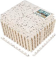 Vista 14 de Sorbus Losetas de suelo de madera veteada, esteras de espuma EVA entrelazadas, losetas de 3/8" de grosor para suelos de madera, esteras de ejercicio