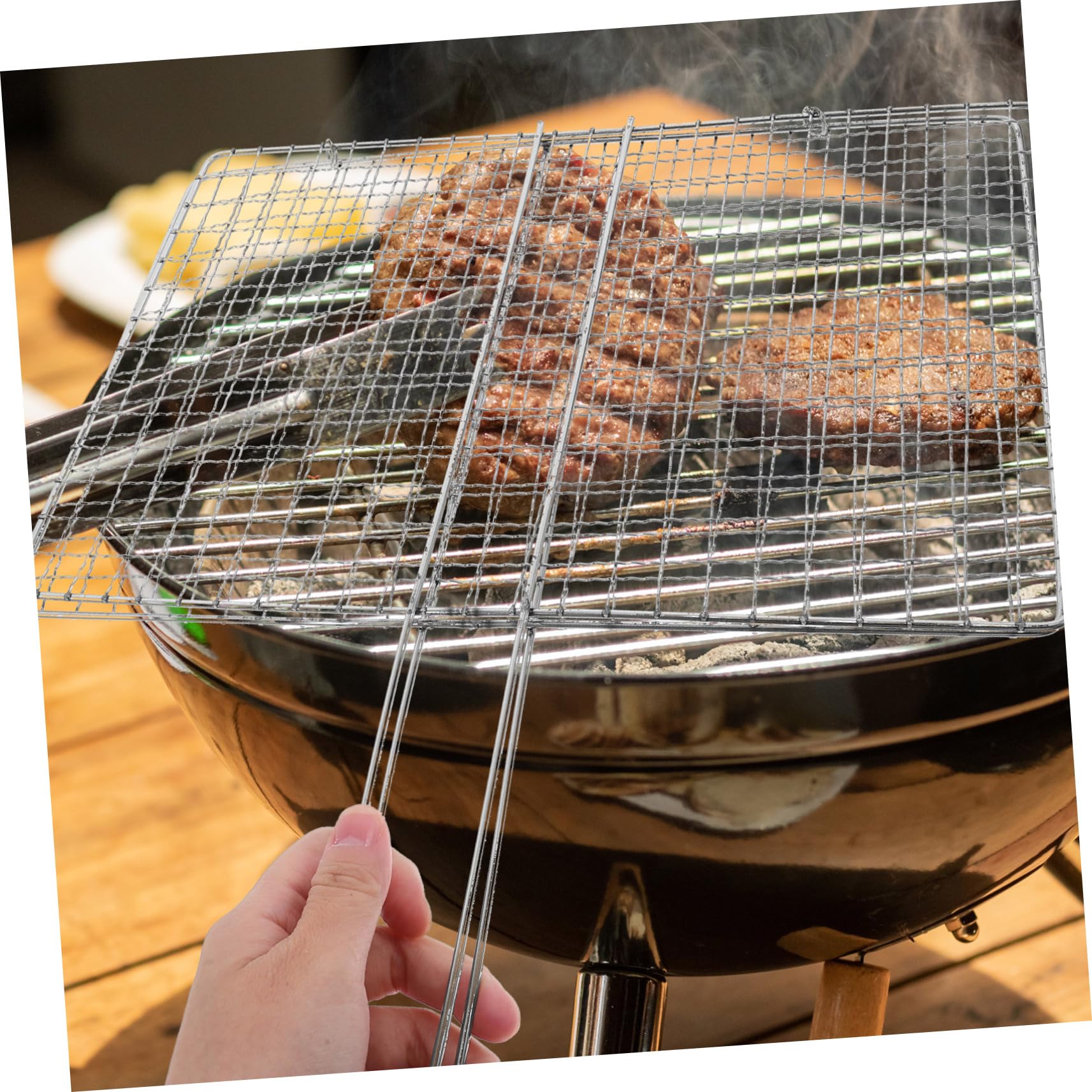 ibasenice 3 Piezas Rejilla Inoxidable para Barbacoa Exterior Cesta de Malla para Verduras y Pescado Accesorio Resistente para Parrilla Camping