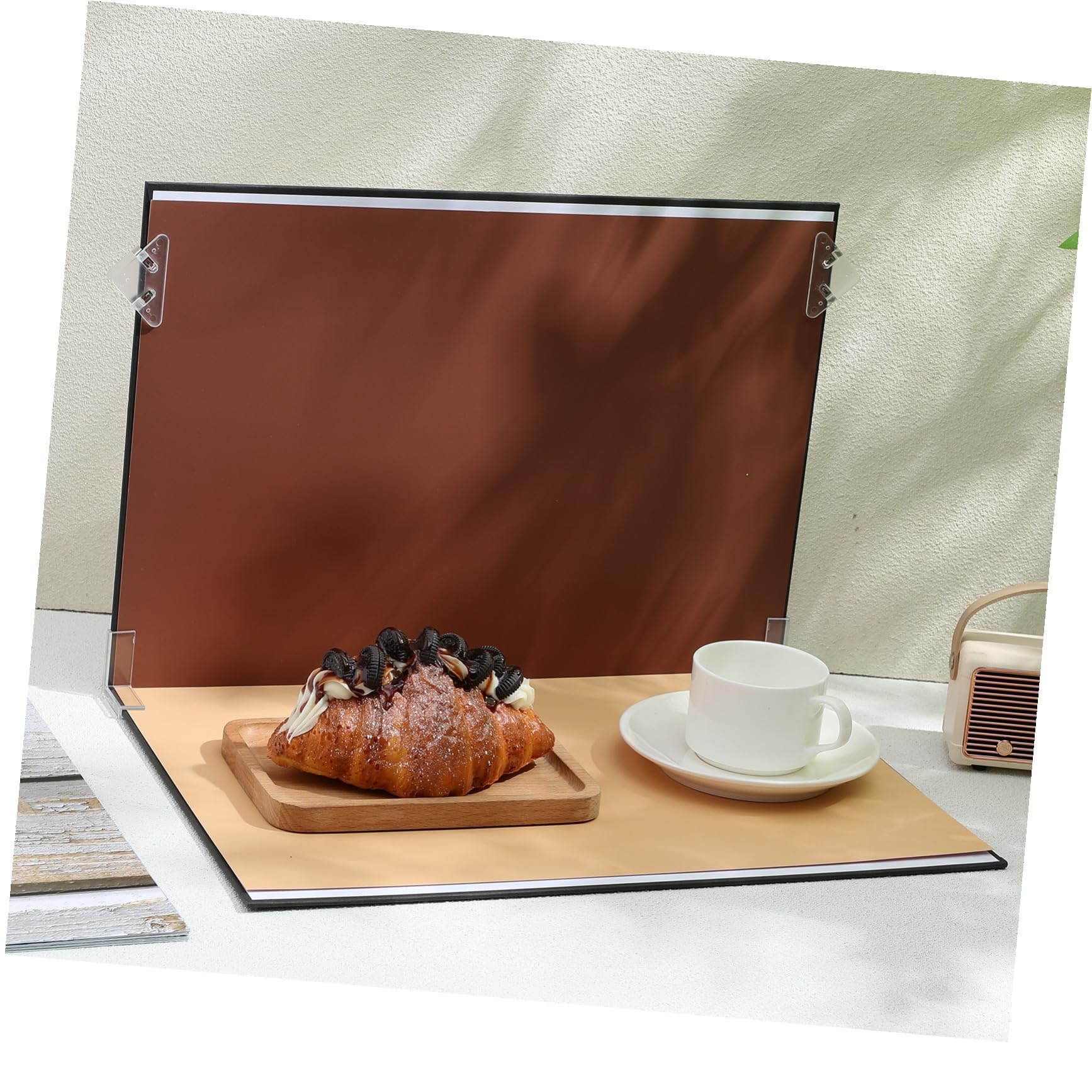 BESTYASH Kit de Escenario para Fotografía de Productos Pequeños con Patrones Dobles, Papel Laminado y Accesorios como Clips y Bolsa, Adecuado para Fotografía en Estudio