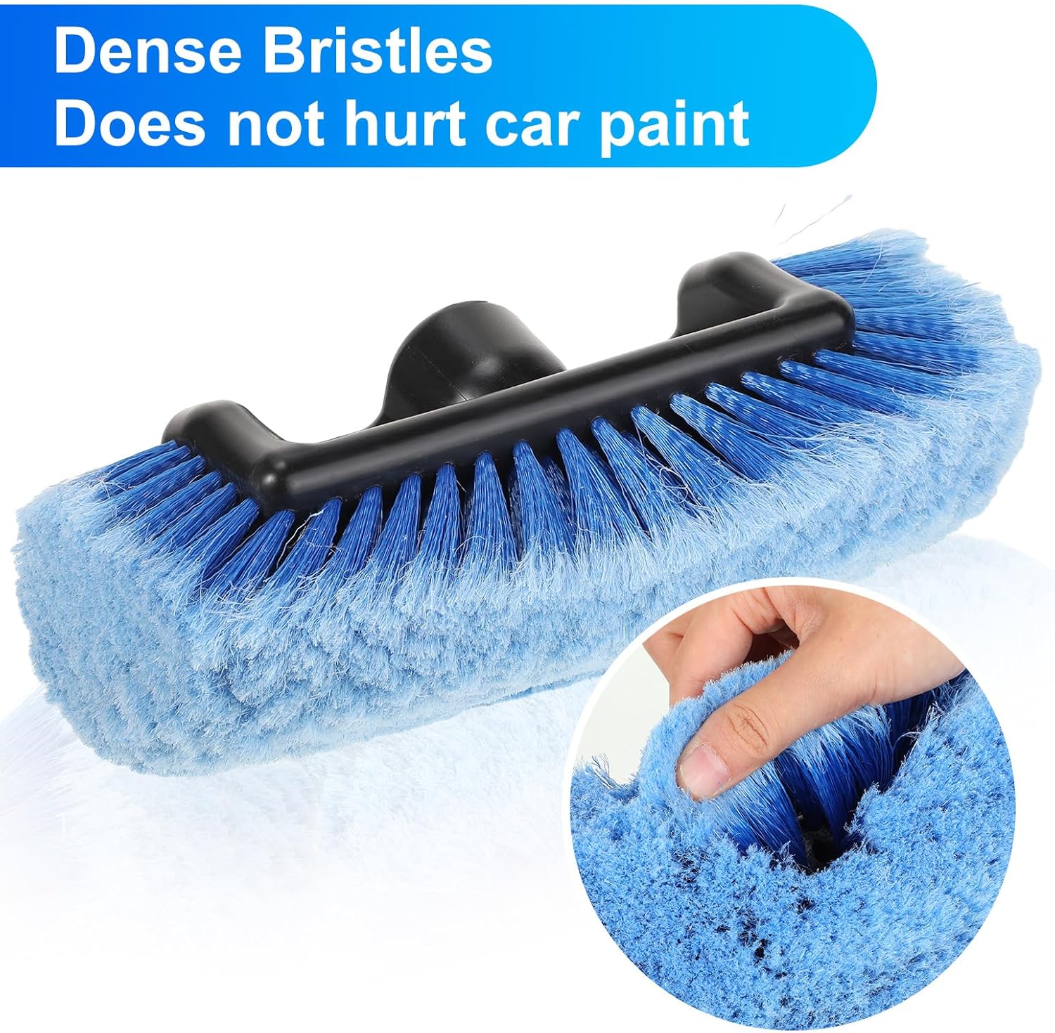 Vesici Car Wash Brush Head with Soft Detailing Bristle Flow Thru Car Cleaning Brush Exterior Car Wash Equipment for Auto Truck RV Boat Camper Washing, 10 Inch(Blue,4 Pcs)
