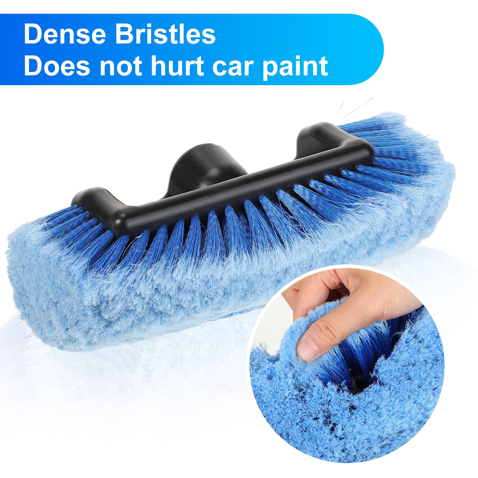 Vesici Lot de 4 têtes de Brosse de Lavage de Voiture avec Poils Doux pour Voiture, Camion, Camping-Car, Bateau, Camping-Car, 25,4 cm (Bleu)