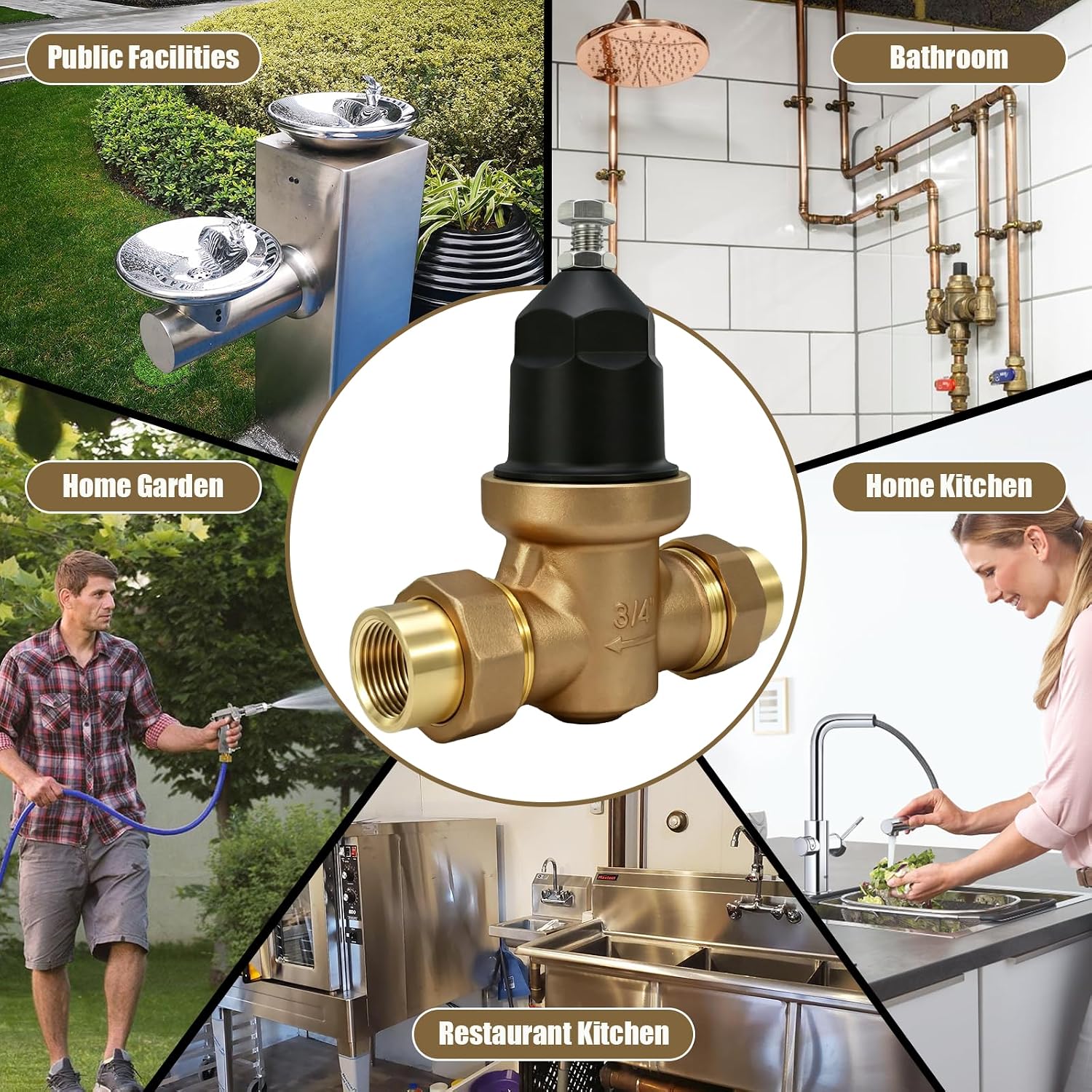 34-NR3XLDU 3/4" NR3XL Pressure Reducing Valve | Double Union, FNPT Connection, Adjustable 15 to 75 PSI