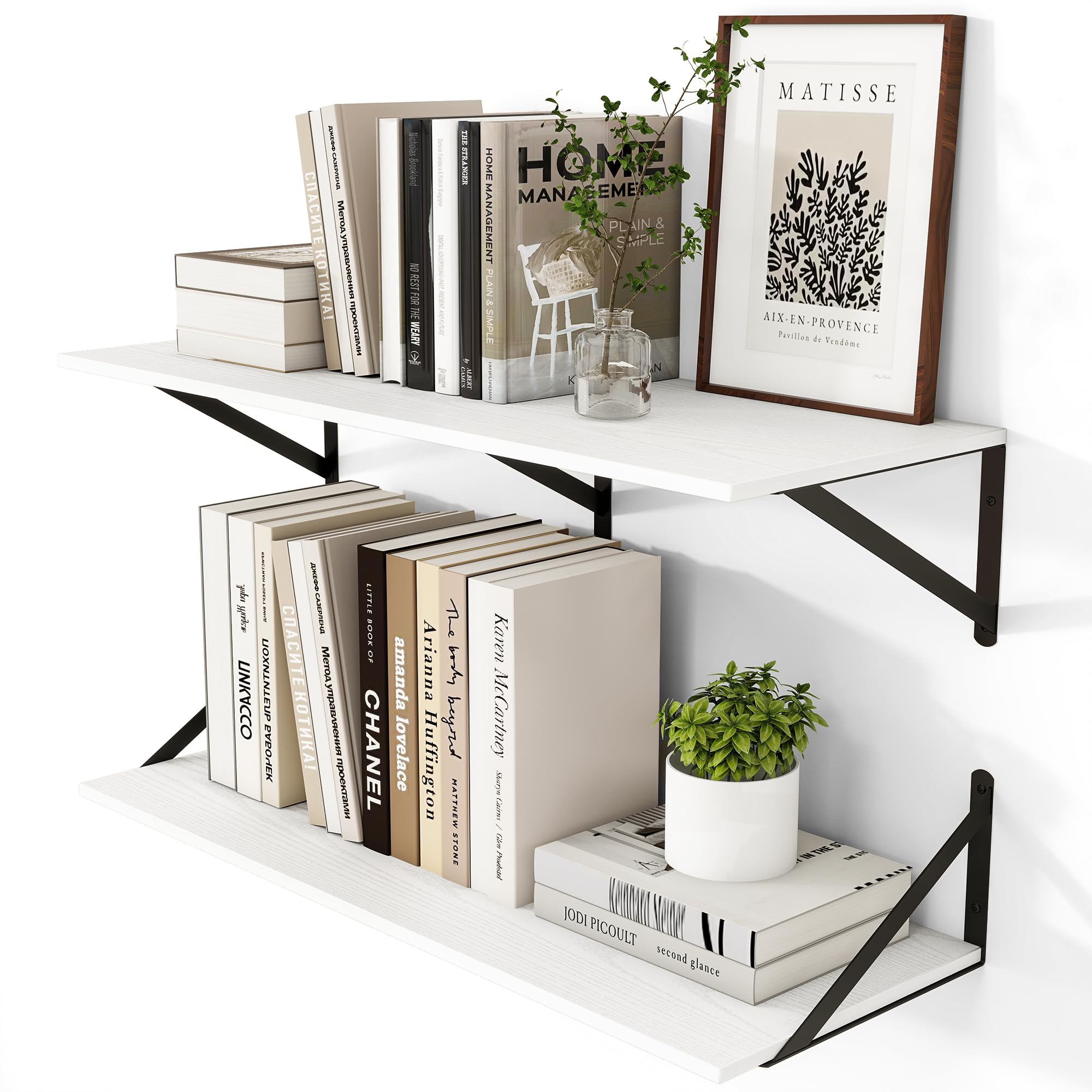 Heimlove Black Floating Shelves - Set of 2 -27