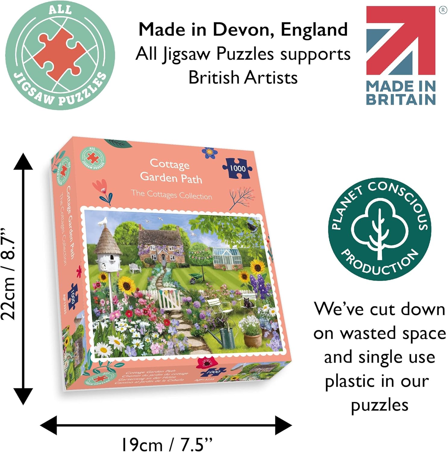 Cottage Garden Path Jigsaw Puzzle – 1000 Pieces | Charming Summer Garden Scene | Colourful Cottage Gardens Collection