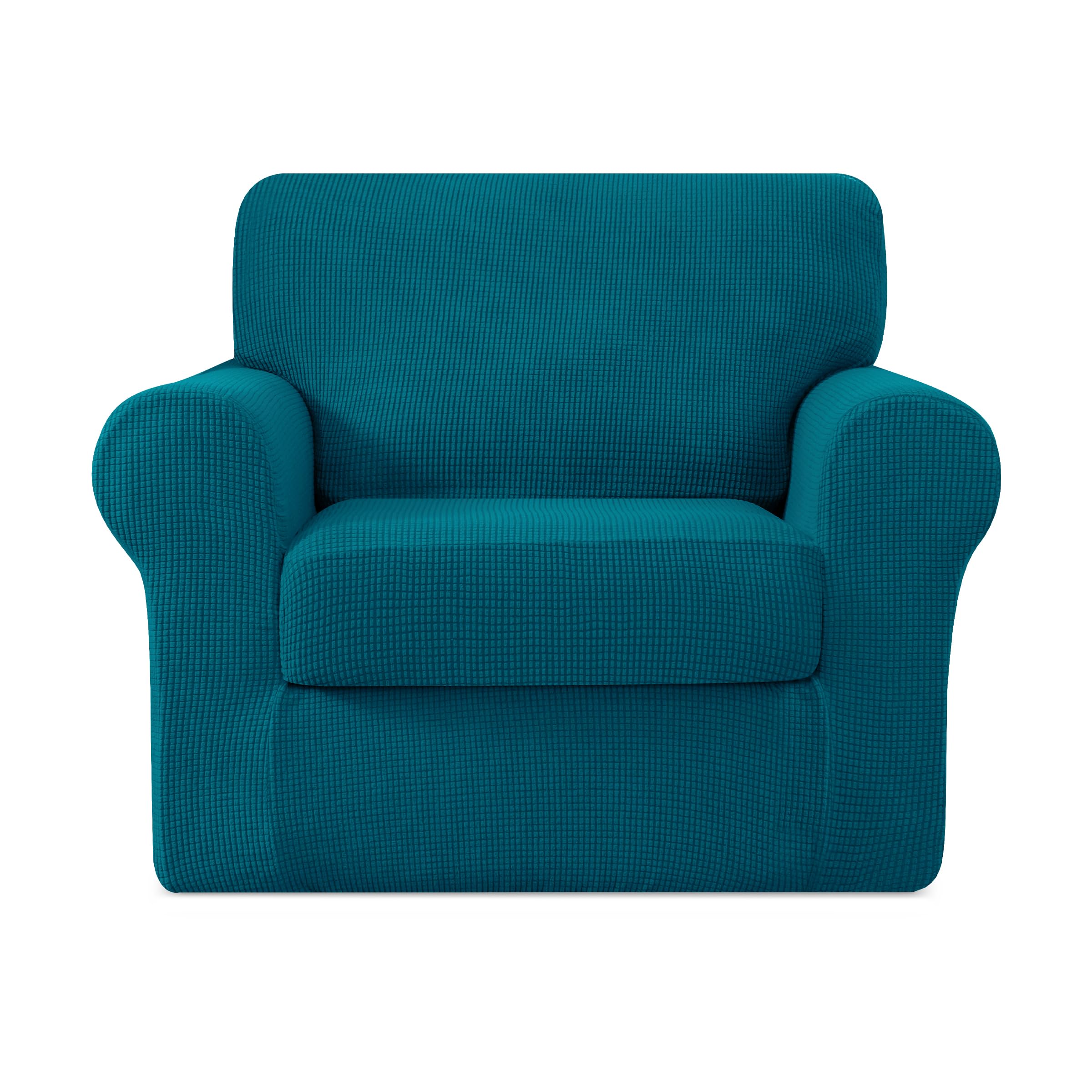 Housse de canapé extensible Hokway 3 pièces antidérapante bleu pétrole 1 place