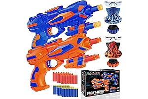 2 Pack Toy Foam Blaster Set with Darts, Goggles, Wrist Straps, Masks...