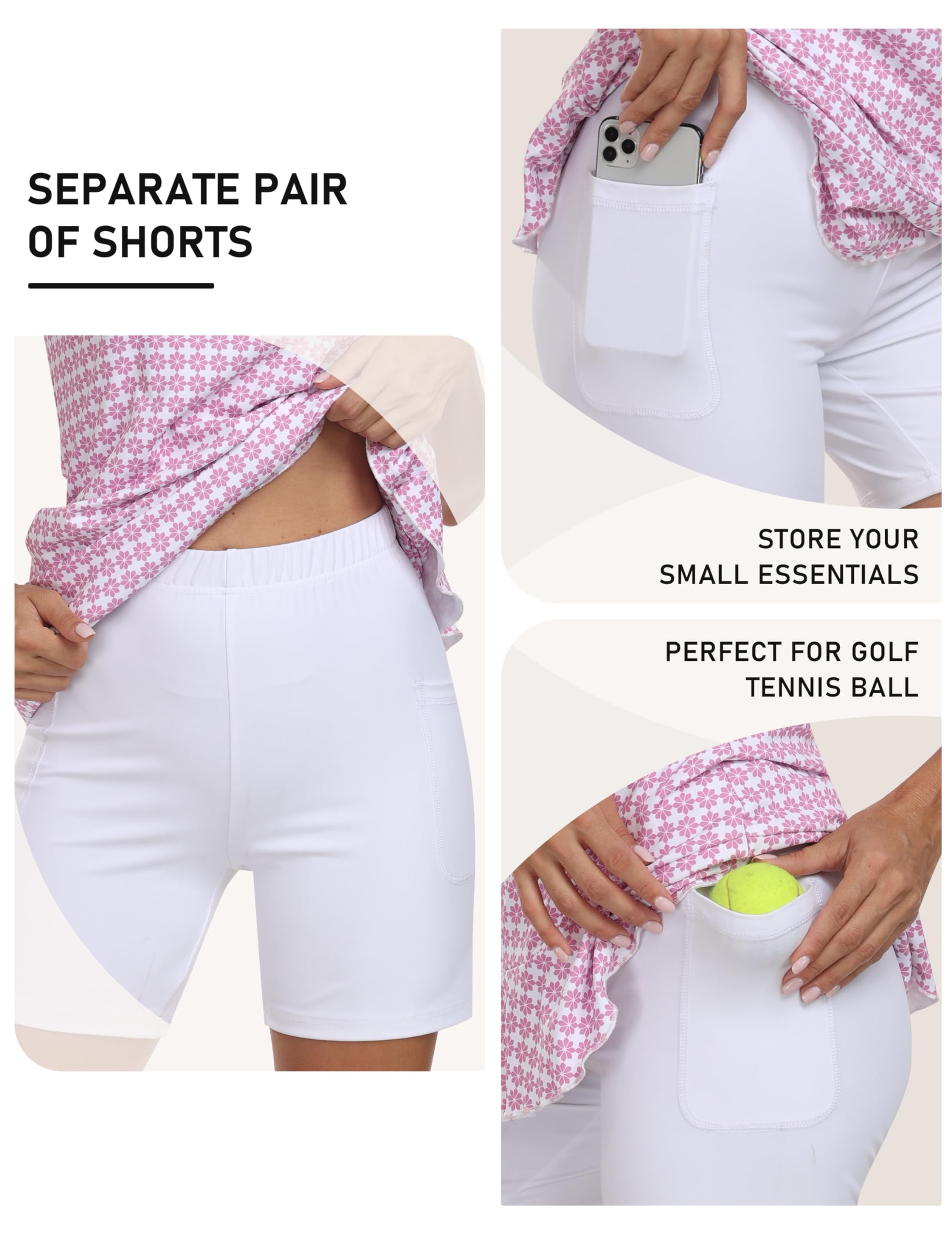 MoFiz Robe Golf Femme Polo sans Manche Robe Tennis Sport Respirant Dress pour Été