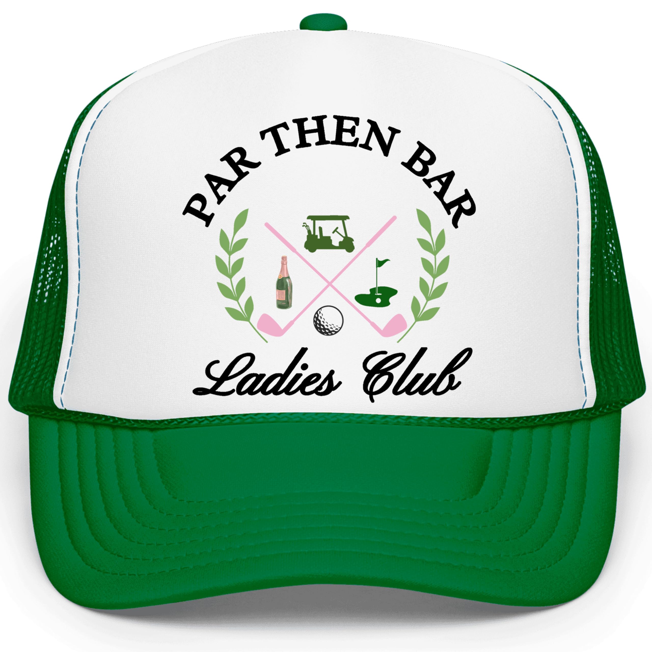 Par Then Bar Ladies Club Funny Golfer Women's Classic 5 Panel Mesh Snap Back Trucker Hat