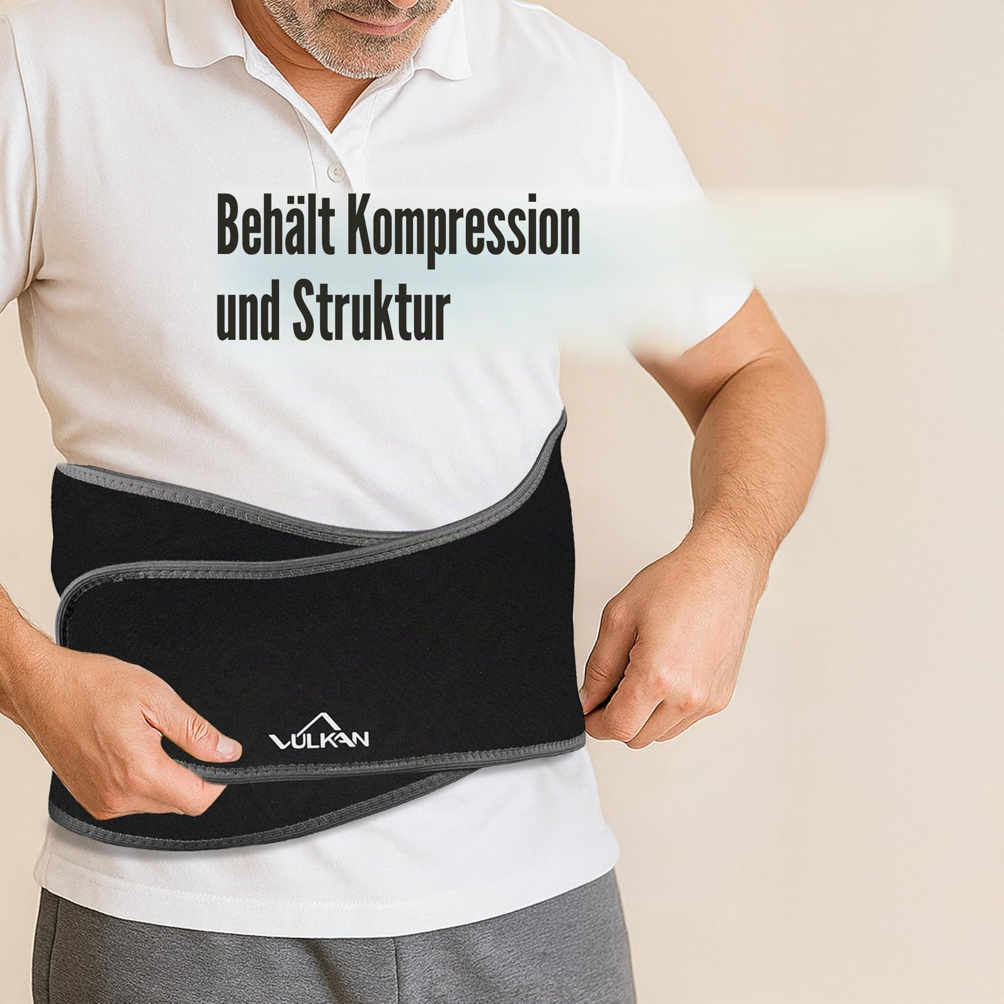 VULKAN Classic Rückenstützgürtel – Lendenwirbelstütze für Männer & Frauen, Verstellbare Rückenbandage zur Schmerzlinderung, Stabiler Rückengurt für Ischias & Haltungskorrektur, Universelle Passform