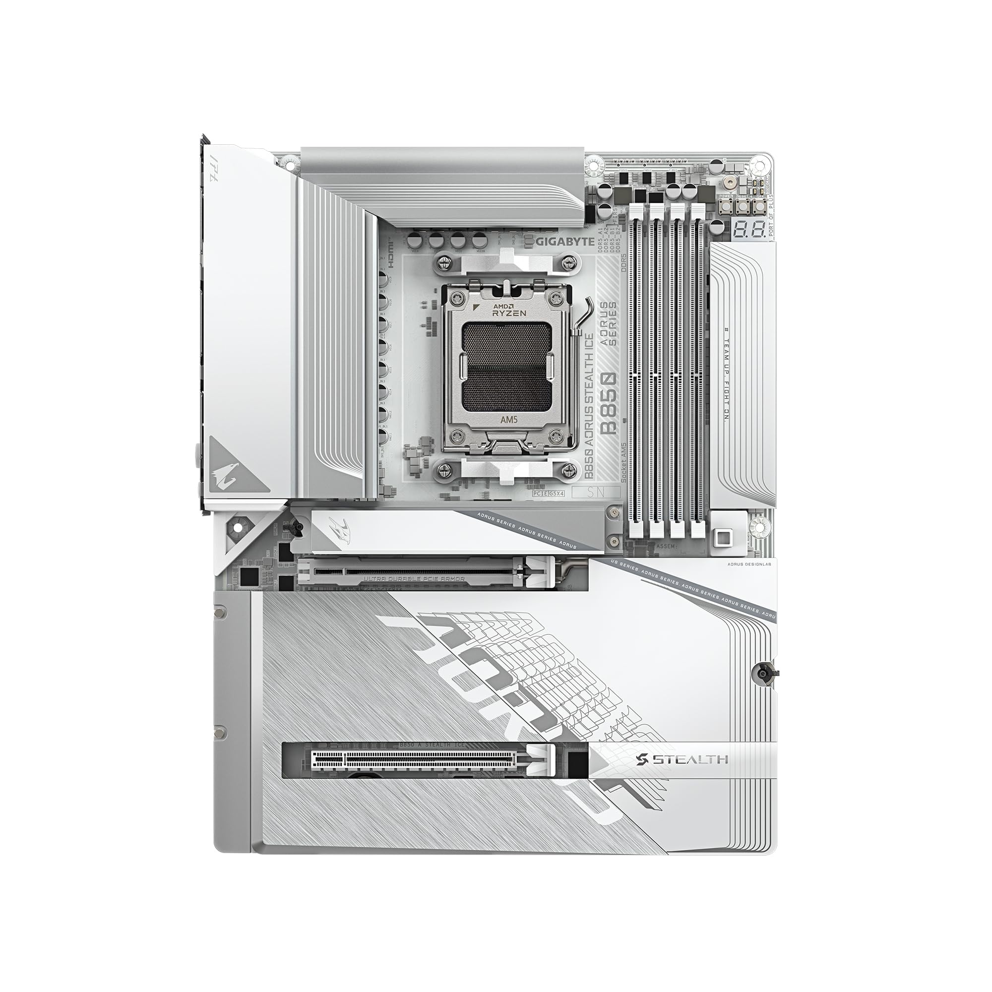 GIGABYTE Placa-mãe B850 AORUS STEALTH ICE AMD AM5, ATX, DDR5, 4x M