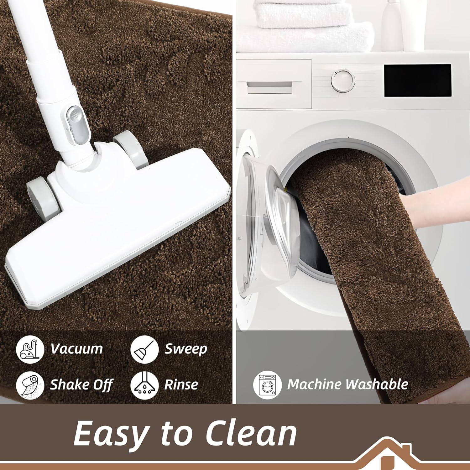 BEQHAUSE Door Mats 32”x48”, Dirt Trapper Doormats Indoor, Non-Slip Washable Entryway Rugs, Super Absorbent Welcome Mat for Front Door, Muddy Shoes & Paws, Brown - Image 7