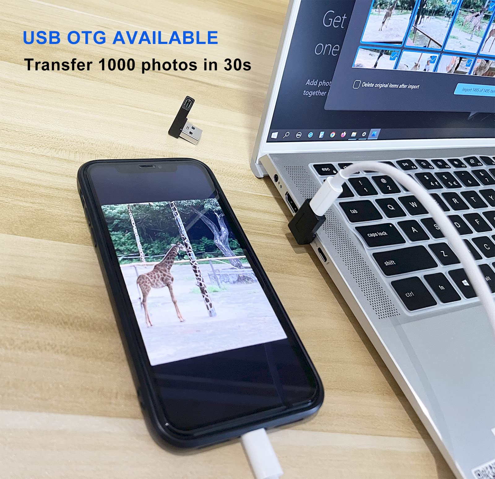 Adapter USB C na USB 3.0, gniazdo USB typu C do wtyczki USB, kąt 90 stopni | Kompatybilny z iPhone 17 16 15 14 13, Samsung Galaxy S25 S24 S23 A56 A36 A16 A15, MacBook, i innymi