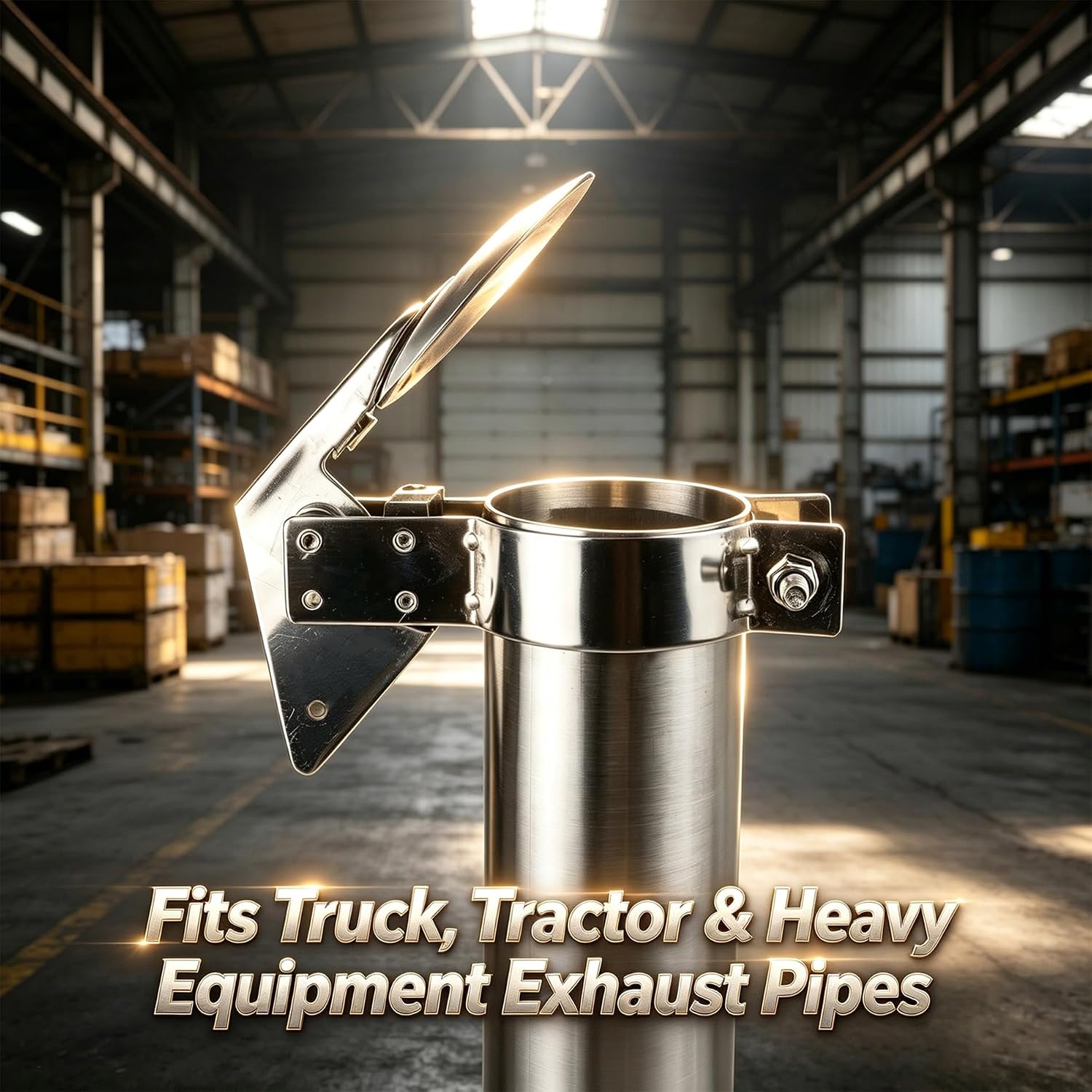 2.5”Exhaust Rain Cap Universal, T304 Stainless Steel Flapper Cover for Vertical Exhaust Pipe, Heavy Duty Tractor Rain Cap 2 1/2 Inch, (JF-2.5inch)