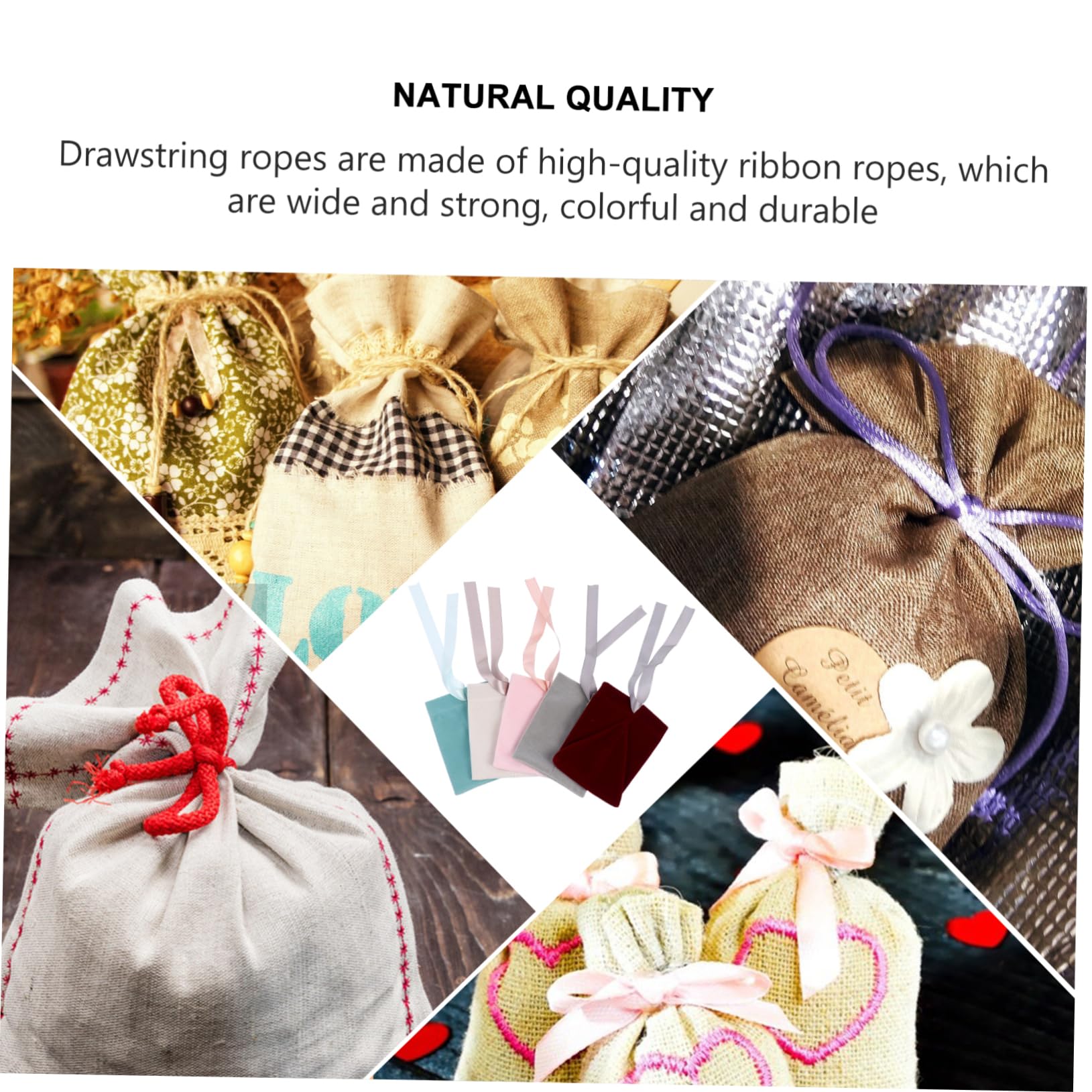 Beavorty 3 Set Borsa in Flanella Con Coulisse Mini Netto Sacchettini Bomboniere Comode Borse Con Coulisse Sacchetti Di Caramelle Portatili Borse Con Nastri Tessuti Felpati 10 Pezzi * 3