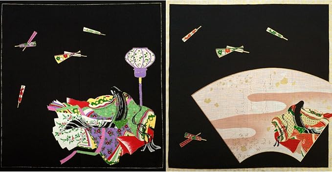 Amazon 紫式部 小野小町 和風 和柄 百人一首 浮世絵 ２枚組 セット ハンカチ ふろしき 日本製 約45cm 約45cm 綿100 服 ファッション小物 通販