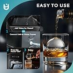 EUHOMY Ice Ball Maker Countertop, 144Pcs/day, 4Pcs Ready in 40Mins, Self-Cleaning, Sphere Ice Maker Machine with Crystal Clear Ice for Whiskey/Brandy/Rum