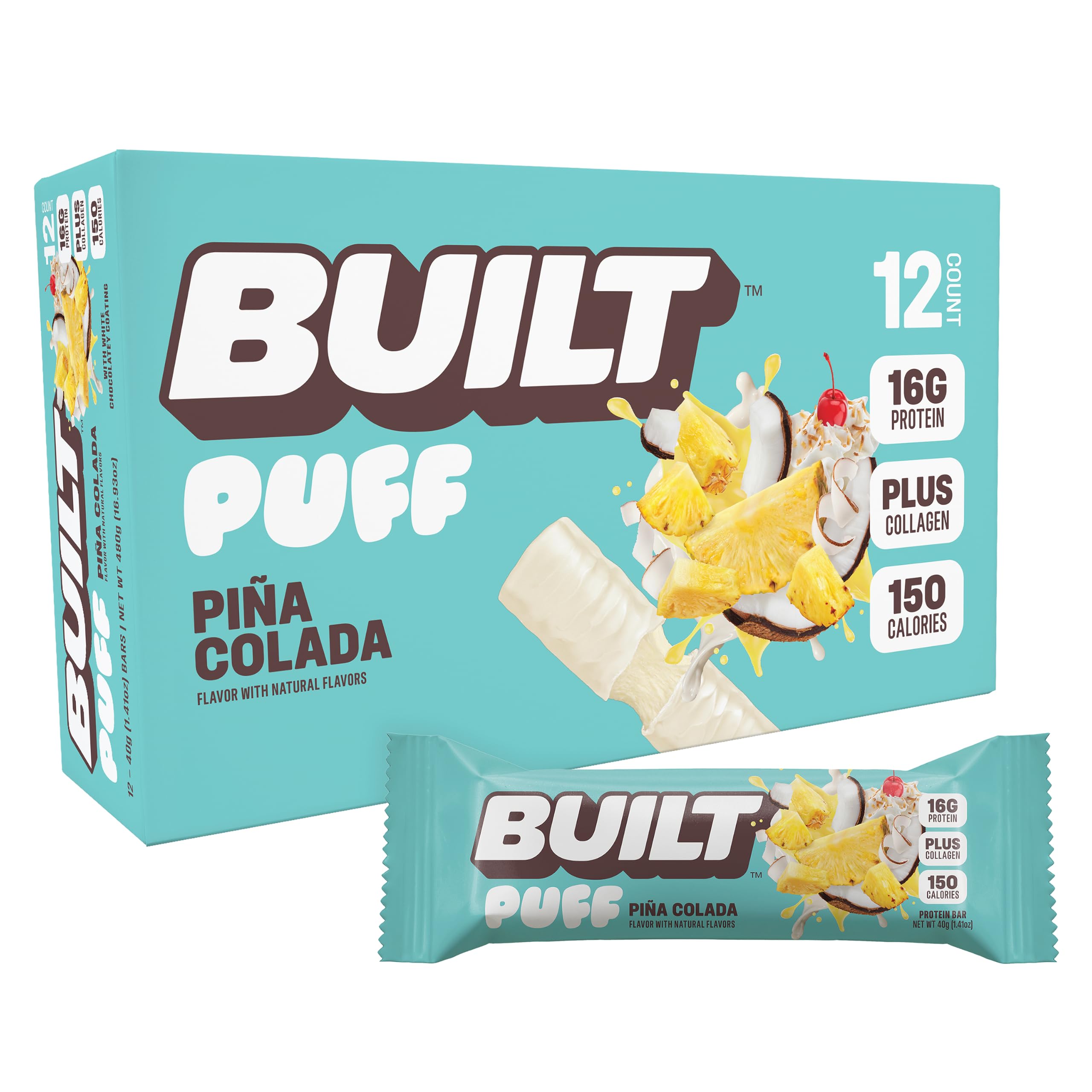 BUILT Puff Protein Bars, Banana Cream Pie, 17g Protein - 12 Count — Amazon image 25