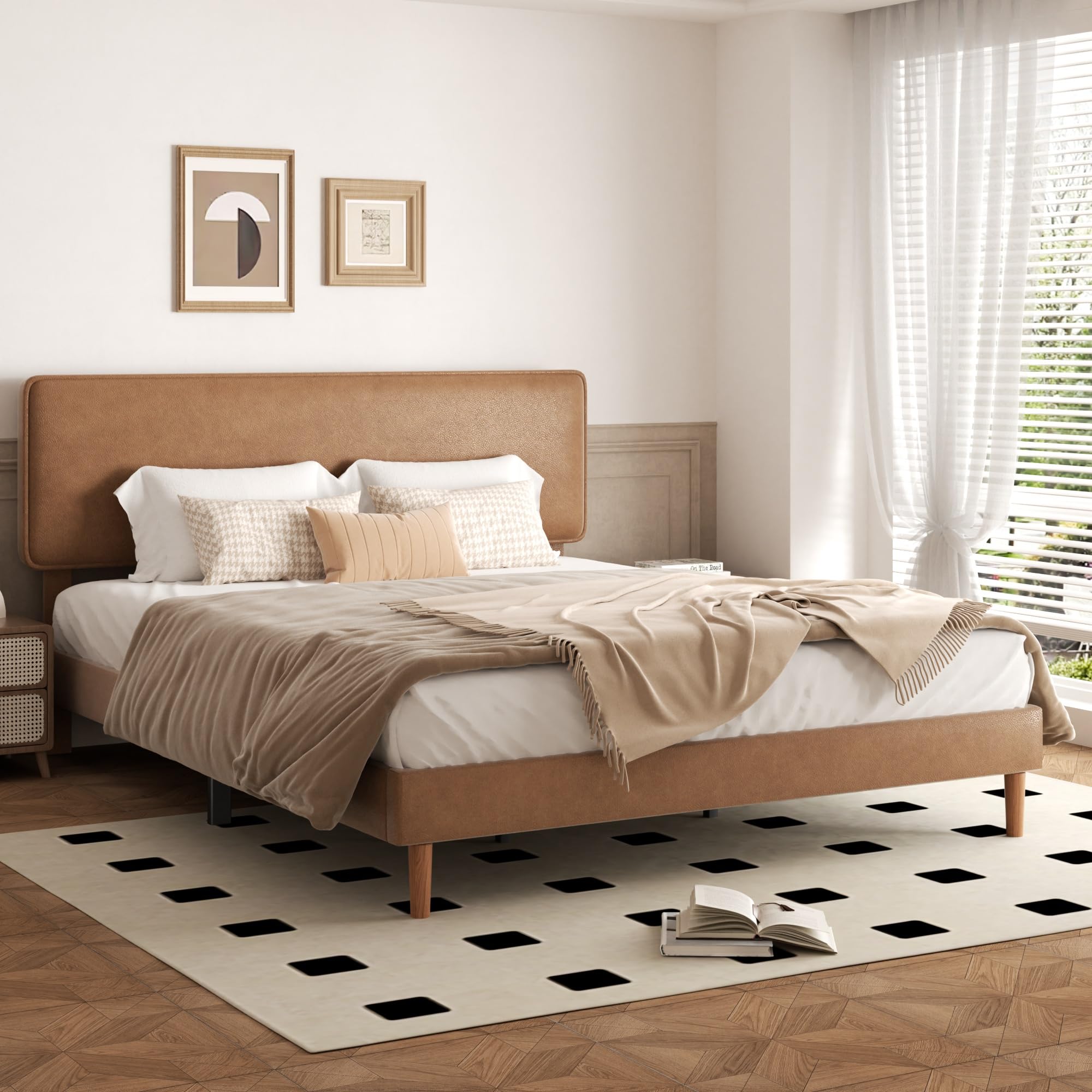 Amazon.com: Sismplly King Size Upholstered Bed Frame with