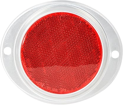 GG Grand General 80816 Red 3a Round Reflector with Aluminum Base for Trucks, Towing, Trailers, RVs and Buses, 1 Pack