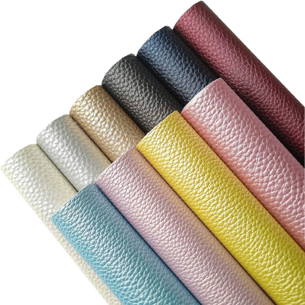 AOUXSEEM Vivid Shiny Faux Leather Sheets for Earrings Bows Jewelry Making, PU Pearlescent Gloss Fabric Bundle Cotton Back, 8.2 x 11.8 inch(21 x 30cm) (10 pcs, Assorted)
