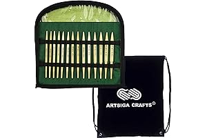 Knitter's Pride Bamboo Interchangeable Circulars Short Tip Knitting Needles Set with Bonus...